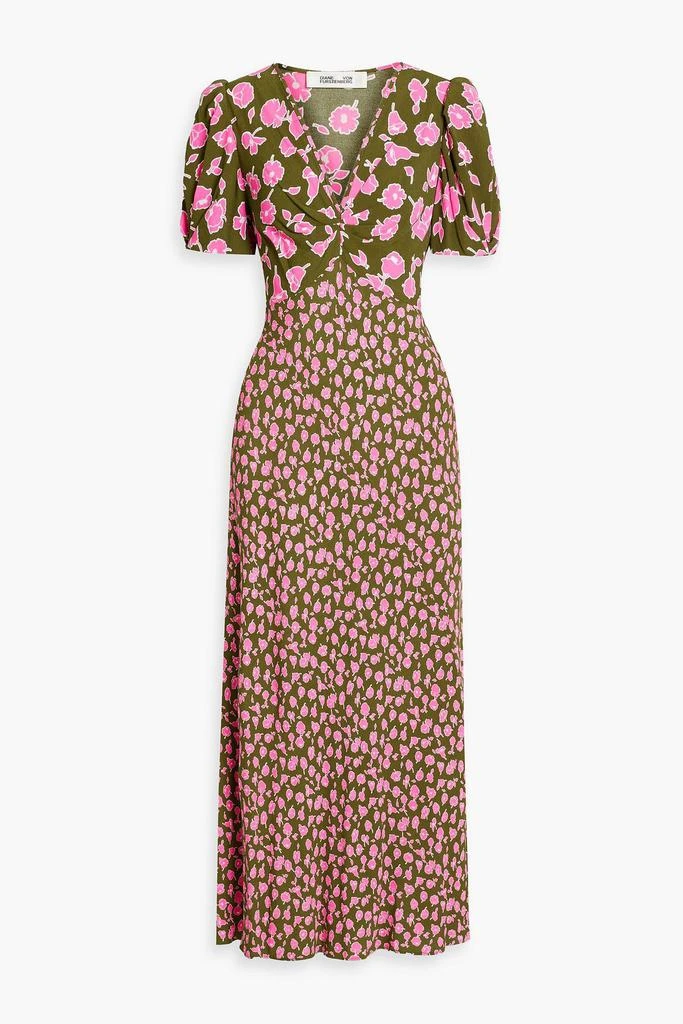 Diane von Furstenberg Margeaux draped floral-print crepe maxi dress