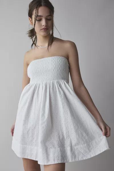 BDG BDG Juliana Eyelet Strapless Mini Dress