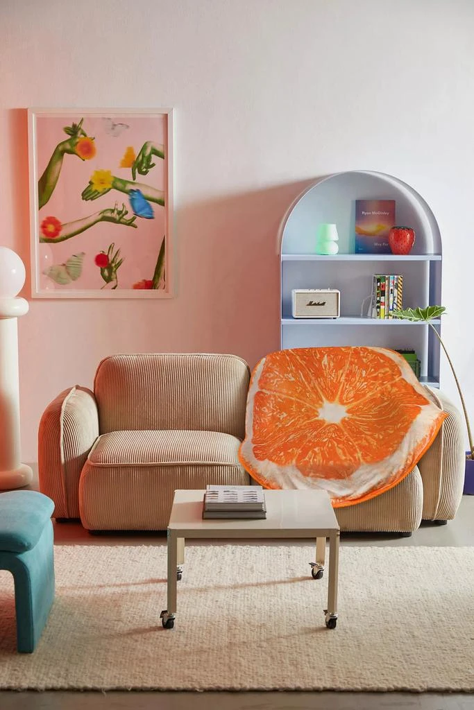 Urban Outfitters Fruit Slice Round Fleece Throw Blanket 2