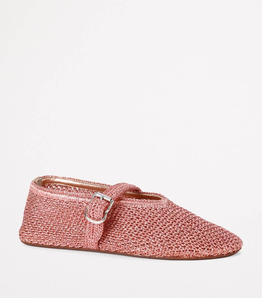 Alaïa Lurex Crochet Ballet Flats 4