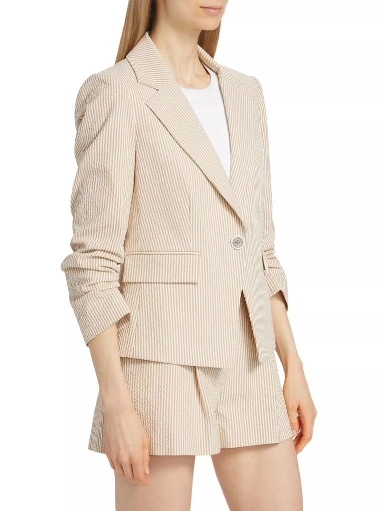 VERONICA BEARD Aaliyah Dickey Seersucker Ruched Blazer 4