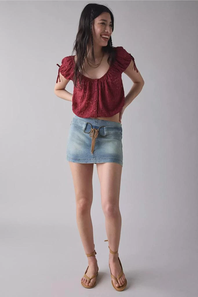 Urban Outfitters UO Chappel Prairie Scoop Neck Cropped Blouse 2