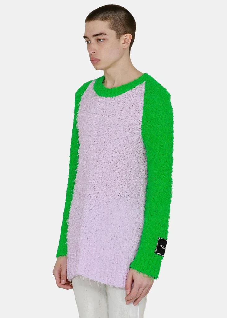 WE11DONE We11done Green & Pink Fluffy Knit Top 3