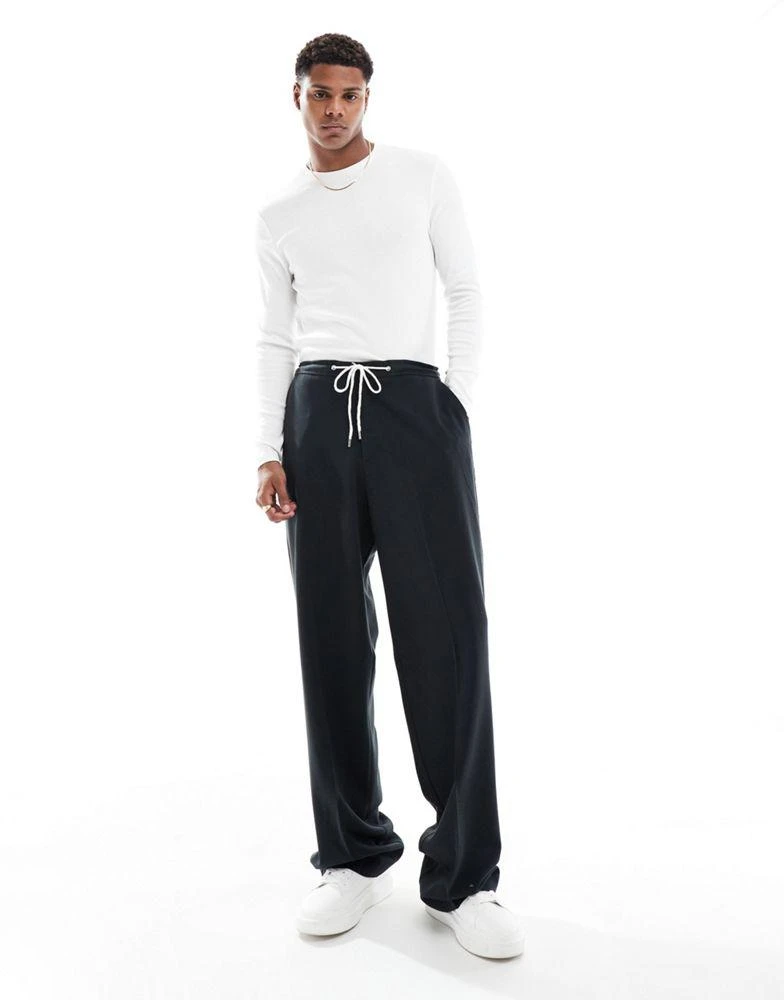 ASOS ASOS DESIGN essential muscle fit long sleeve rib t-shirt in white 2