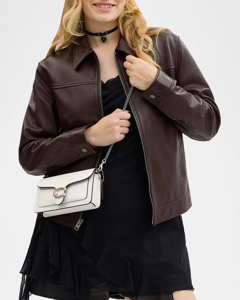 Coach Tabby Leather Clutch Bag with Chain 5