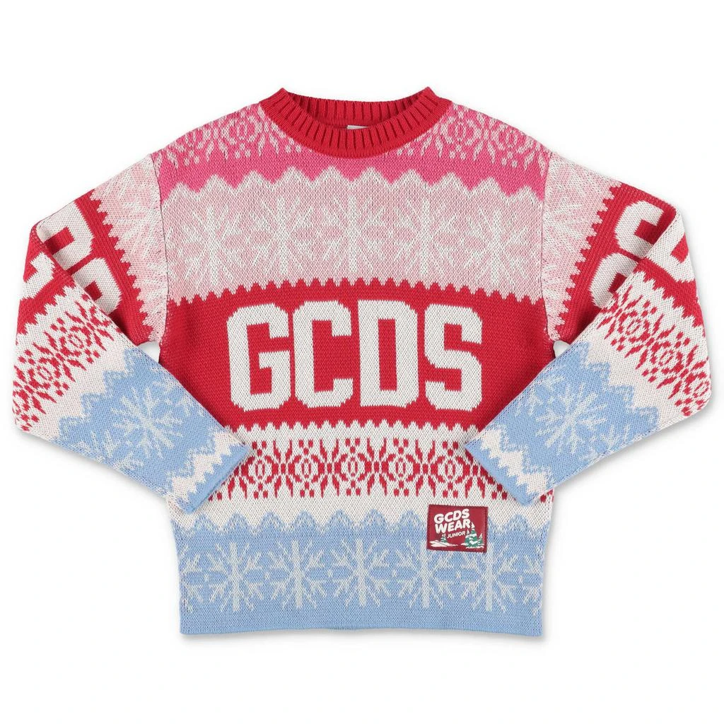 GCDS GCDS Kids Logo Intarsia Knitted Jumper