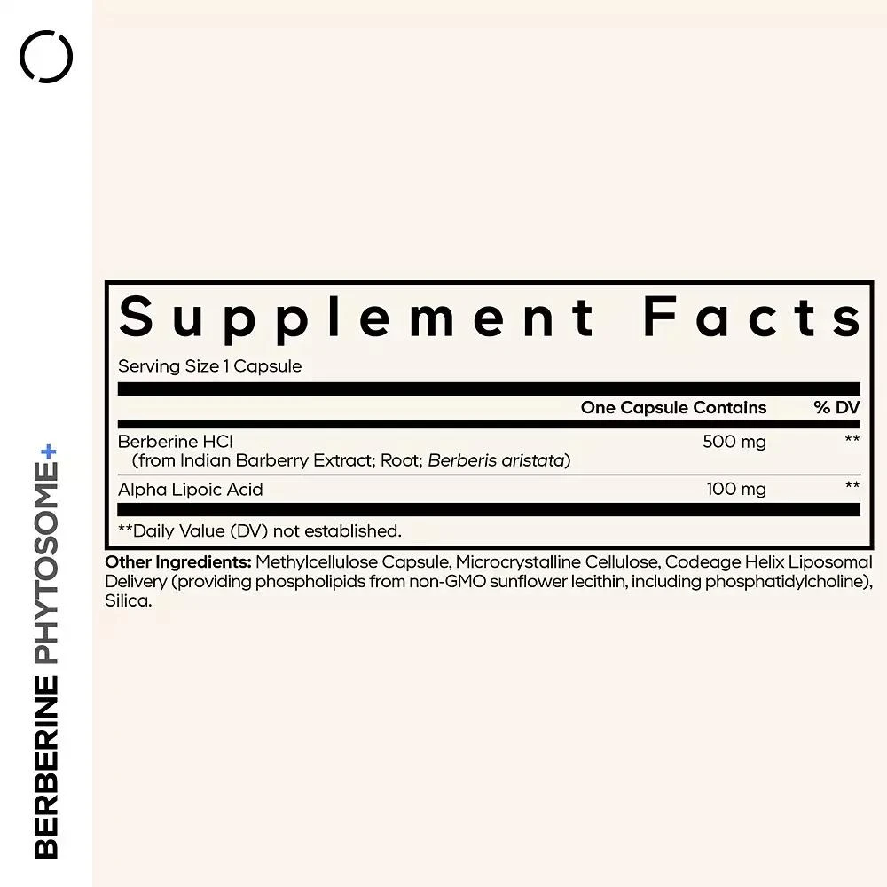 Codeage Berberine Phytosome Supplement - Berberine HCL, Alpha Lipoic Acid, Phospholipid Complex - 2-Month Supply - Berberine HCL, Non-GMO 60 Capsules 3