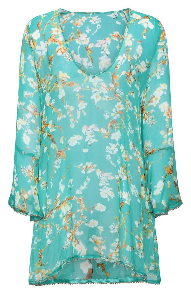 L
Agence Ansley Cherry Long Sleeve Semisheer Cover-Up Dress 3