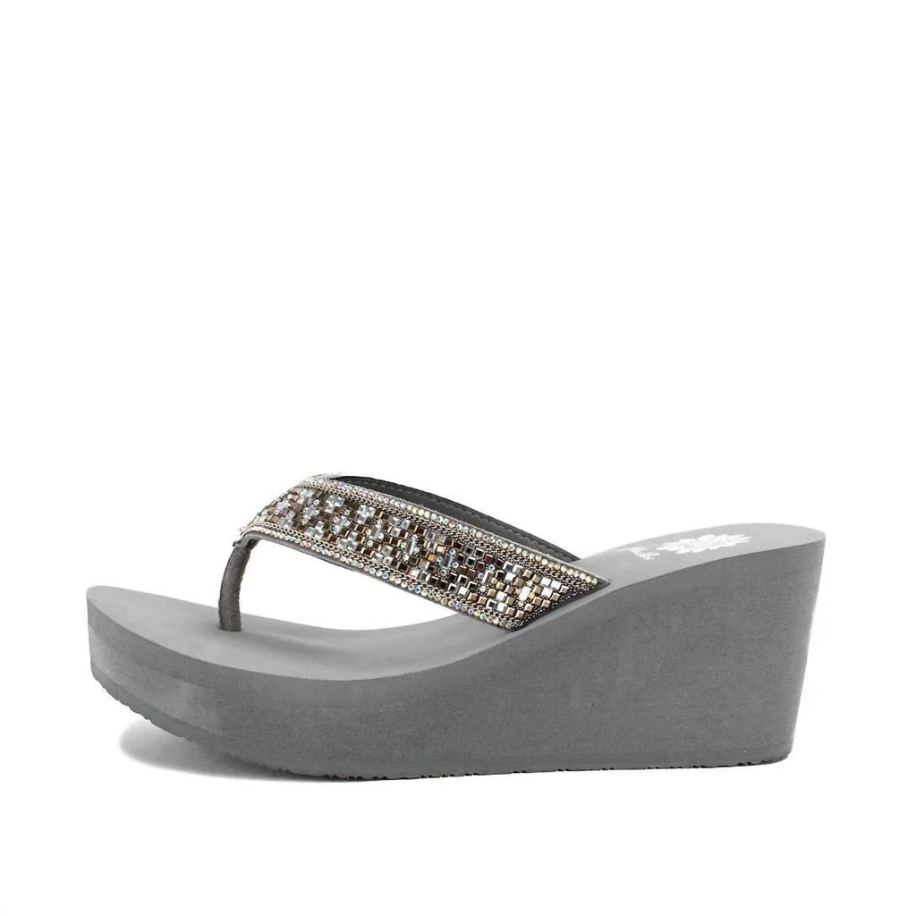 Yellow Box Women's Etta Wedge Sandal In Grey 1