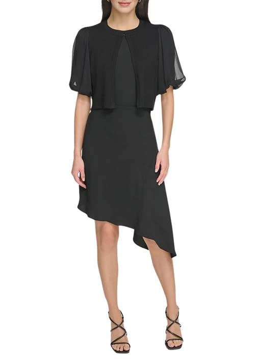 DKNY Womens Puff Sleeve Chiffon Shrug 1