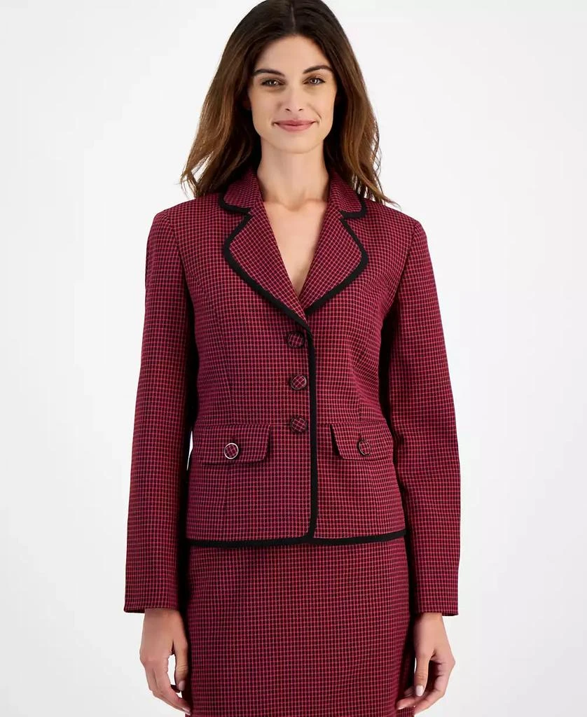 Le Suit Women
s Contrast Trim Printed Skirt Suit, Regular 
Petite 3