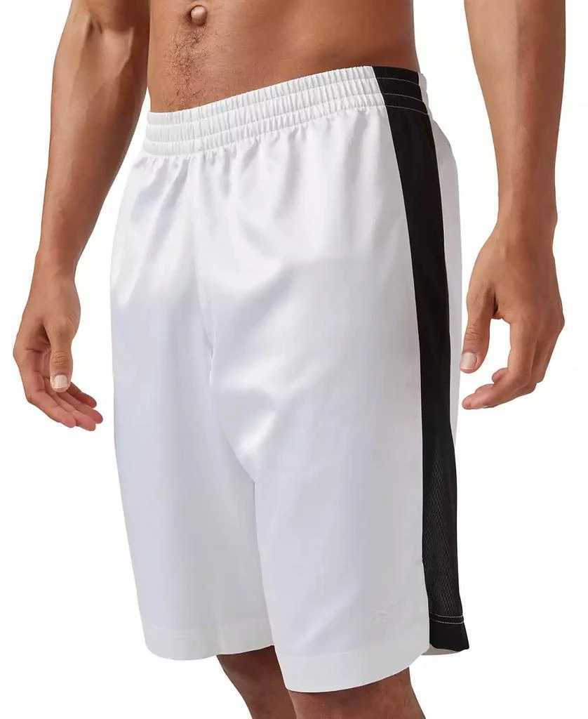 Reebok Men's Regular-Fit Mesh-Panel Satin Basketball Shorts 1