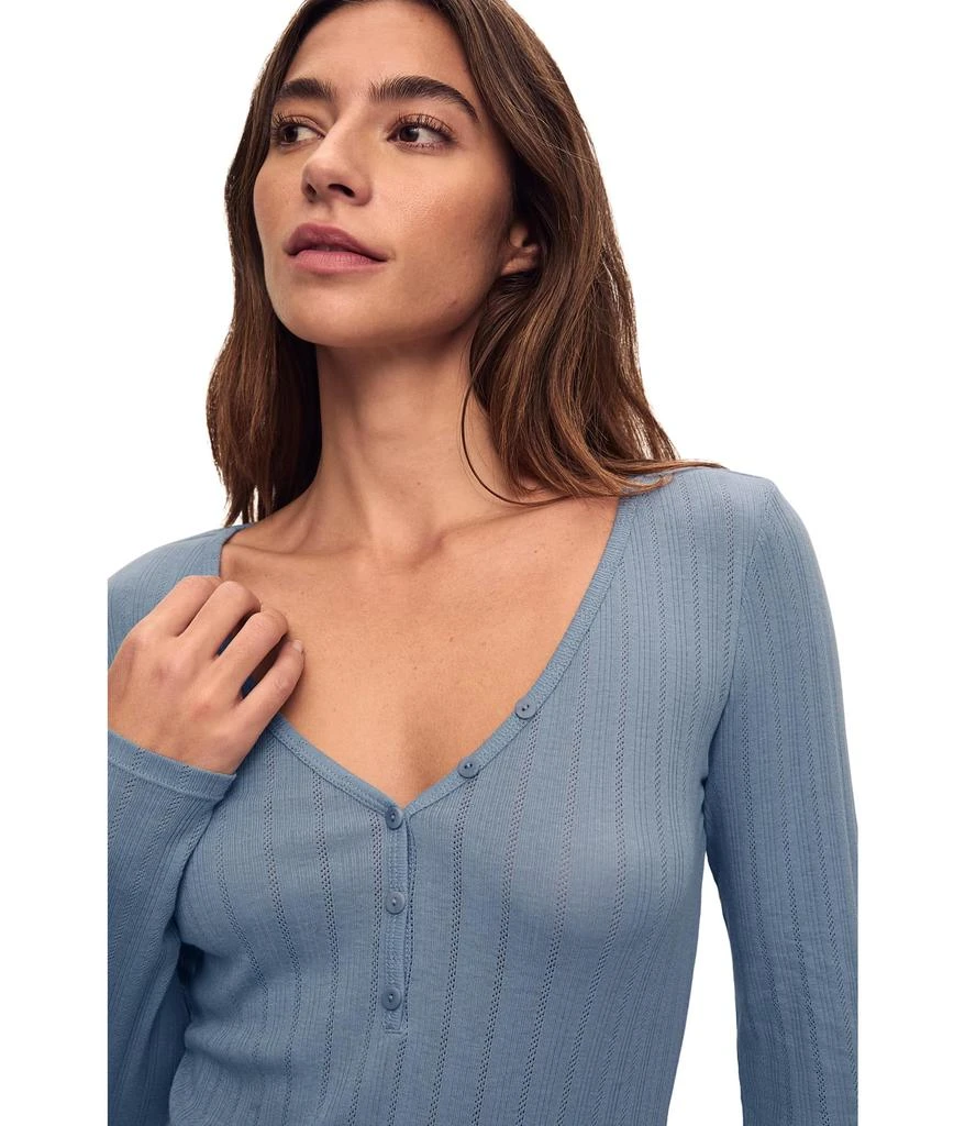 Eberjey Pointelle V-Neck Henley 3