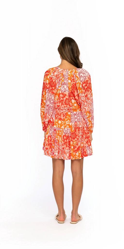 Tolani Tolani - V-neck 3/4 Sleeve Mini Dress