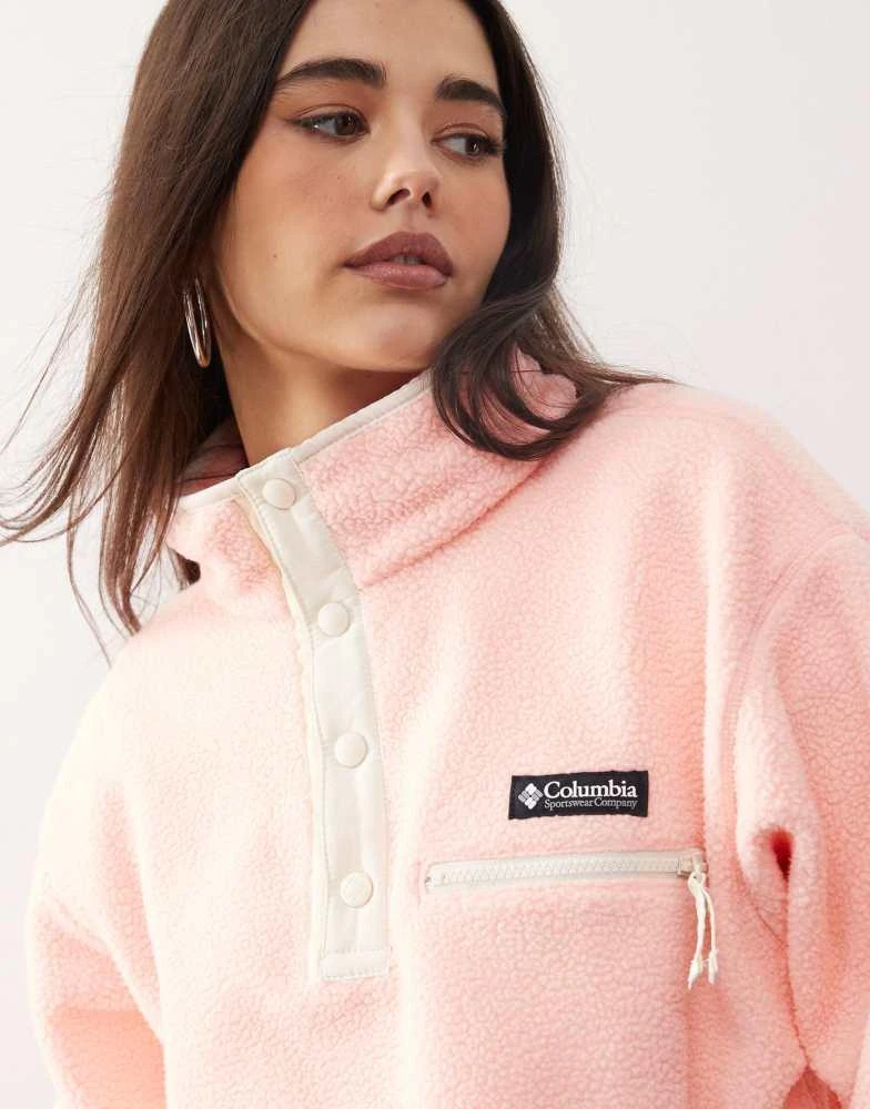 Columbia Columbia Helvetia II cropped half snap fleece in pink sand, chalk 3