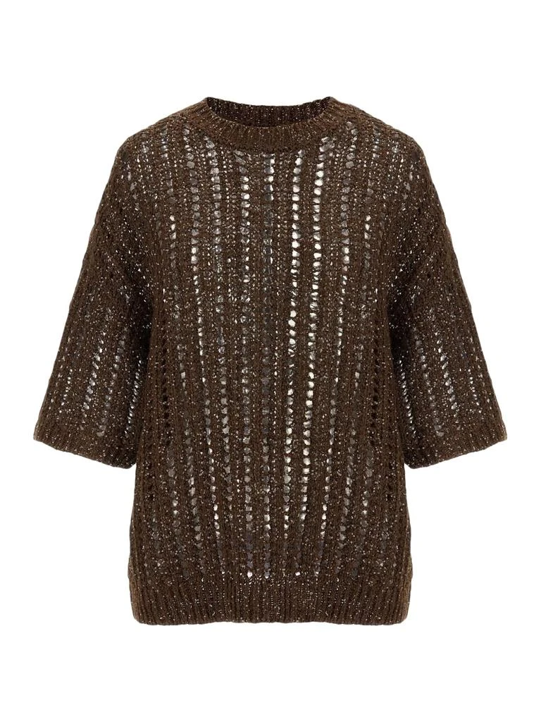 Brunello Cucinelli RUSTIC DUZZLING NET JERSEY SWEATER 1