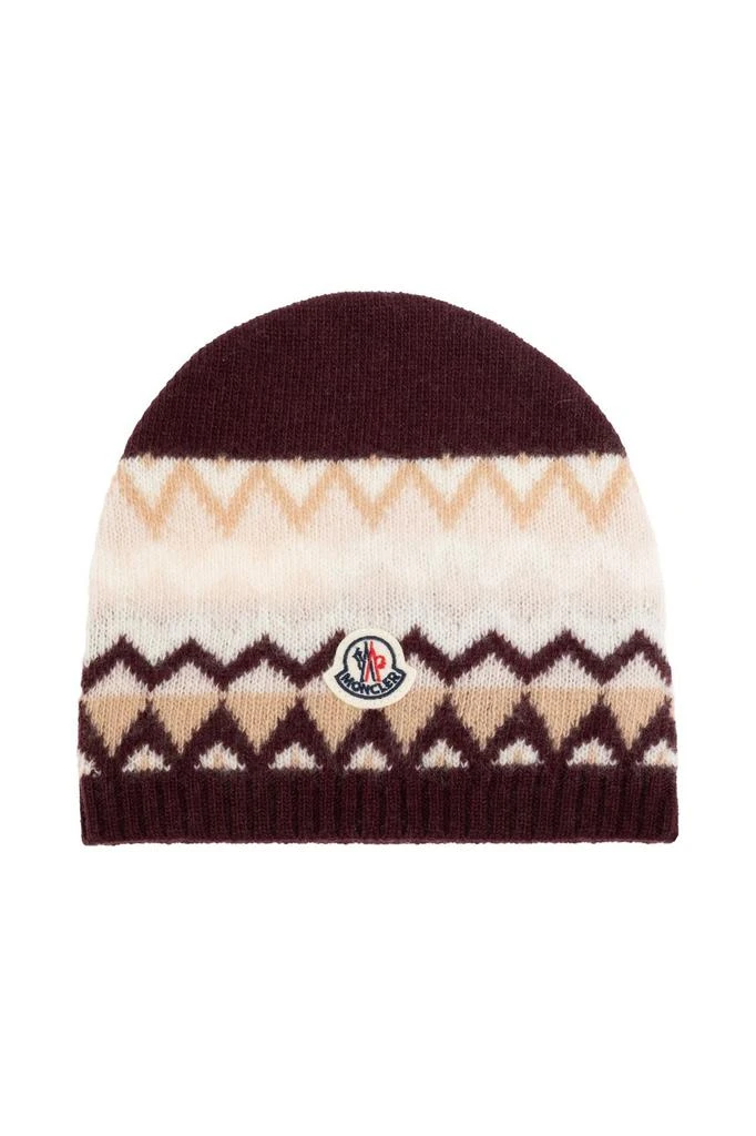 Moncler Enfant Logo Patch Beanie Moncler Enfant logo-patch Beanie Hat | Purple | FARFETCH main image 3