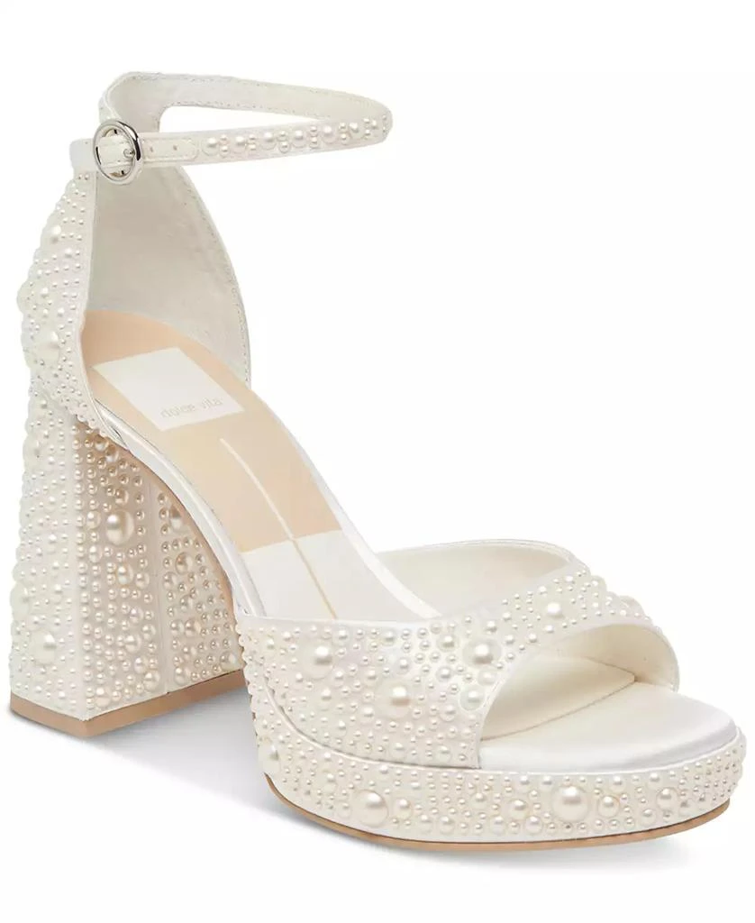 Dolce Vita Women's Pandro Pearl Wide Width Two-Piece Platform Dress Sandals 1