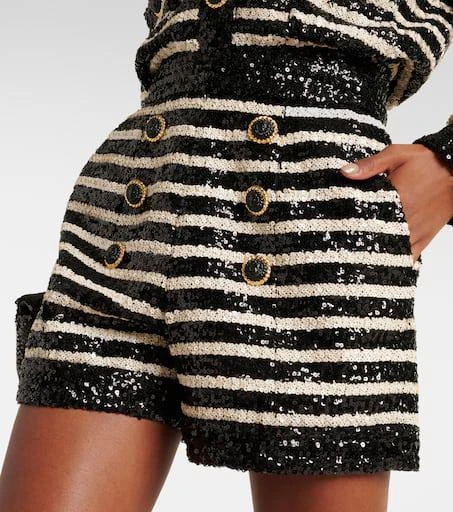 Balmain Sequined striped shorts 4