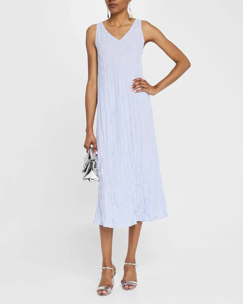Eileen Fisher Sleeveless Crinkled Silk Midi Dress 4