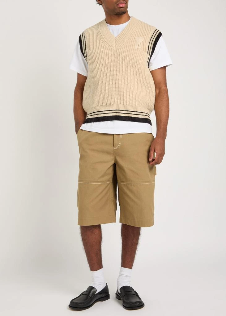 AMI Logo-appliquéd wool-blend vest 4