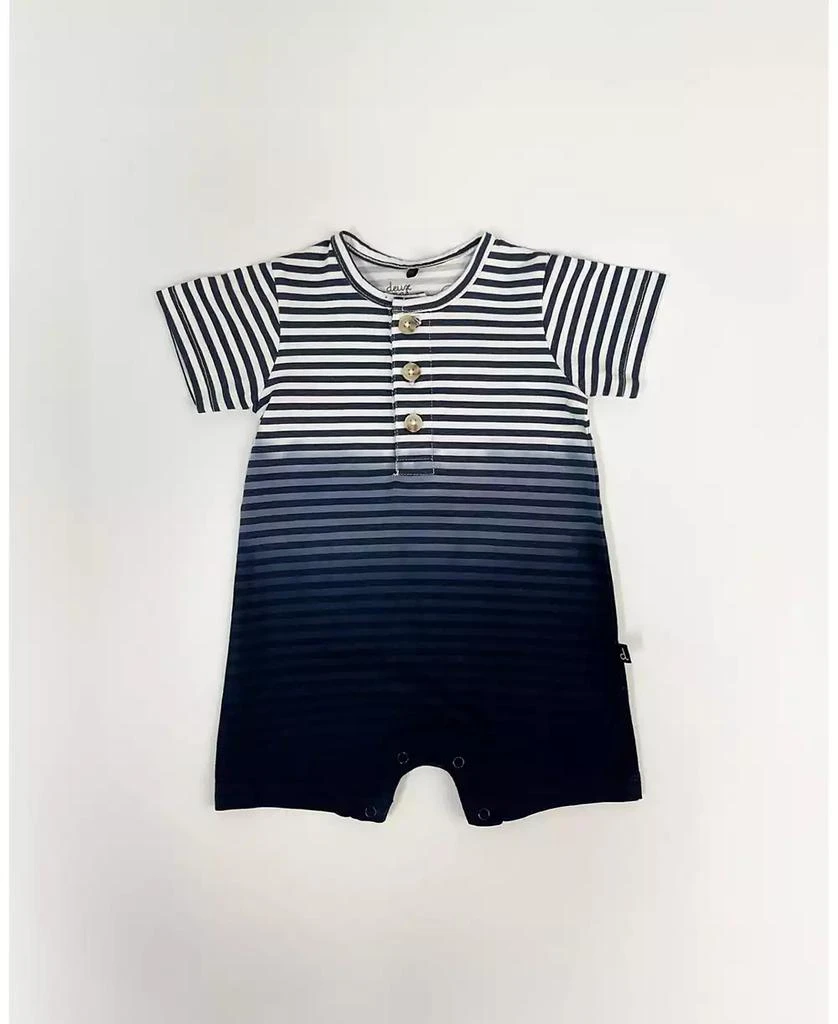 Deux par Deux Baby Boys Cotton Romper Blue Gradient Stripes