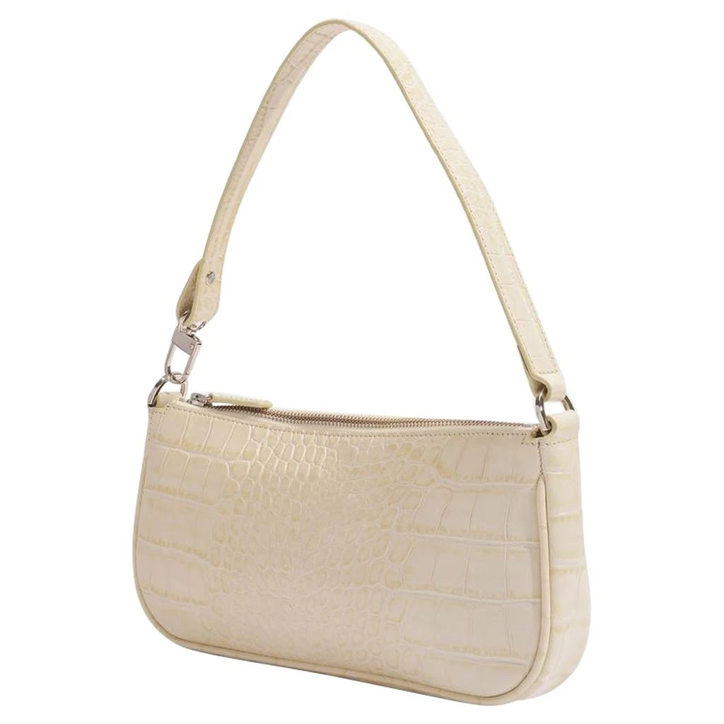 by FAR Rachel Hobo Bag - By Far - Cream - Croc Embossed Leather 2