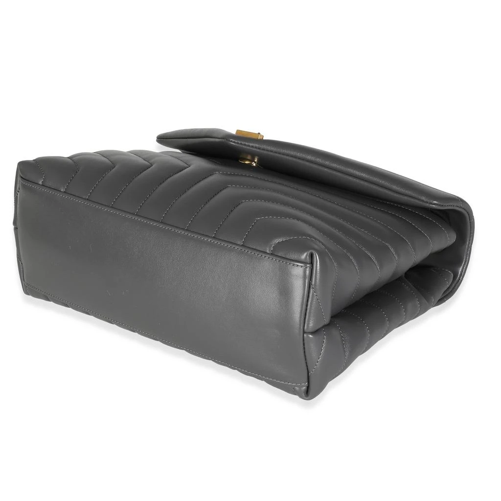 Yves Saint Laurent Storm Grey Calfskin Y Quilted Monogram Medium Loulou 5
