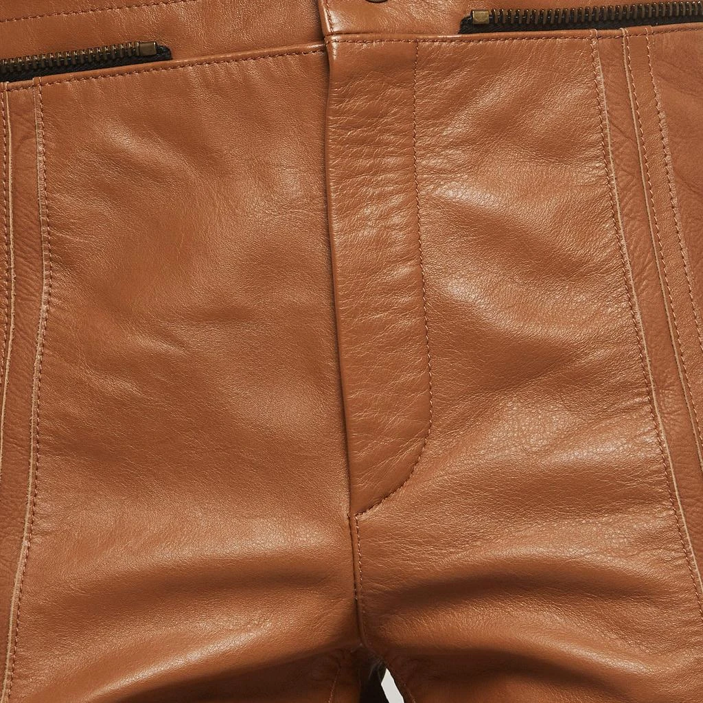 Chloé Chloe Havana Brown Leather Straight Leg Trousers M 3