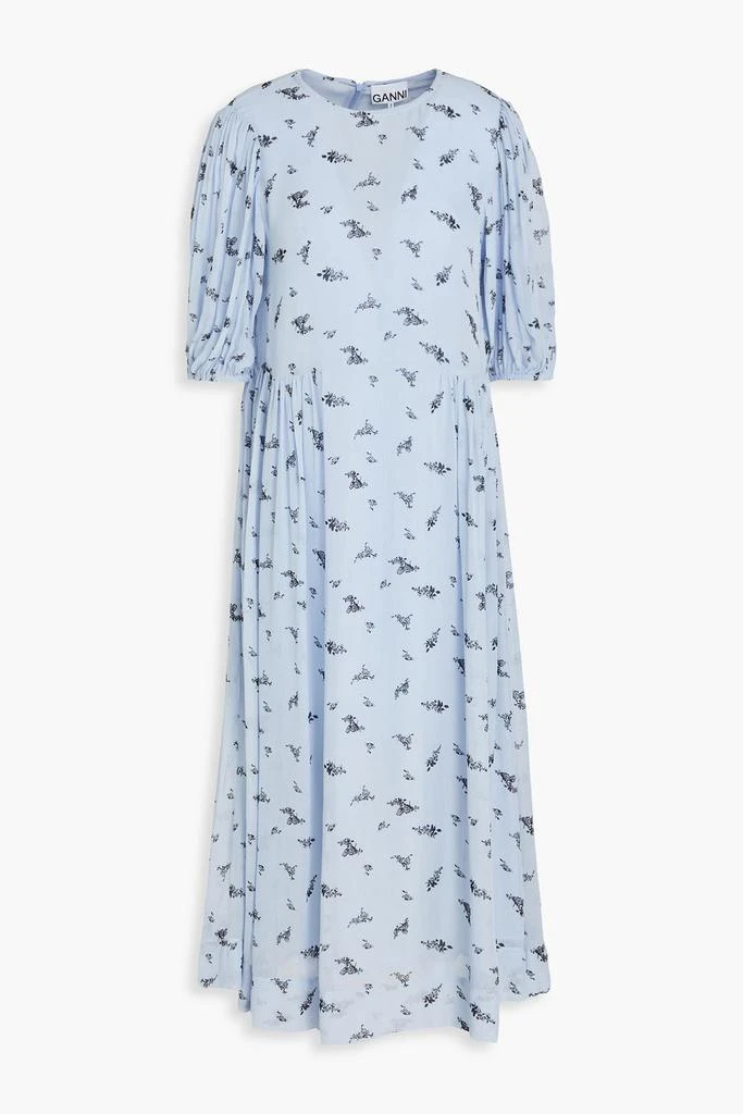 Ganni Floral-print georgette midi dress 1