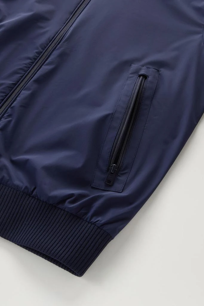 Woolrich Stretch Matt Finish Nylon Bomber Jacket - Men - Blue 4