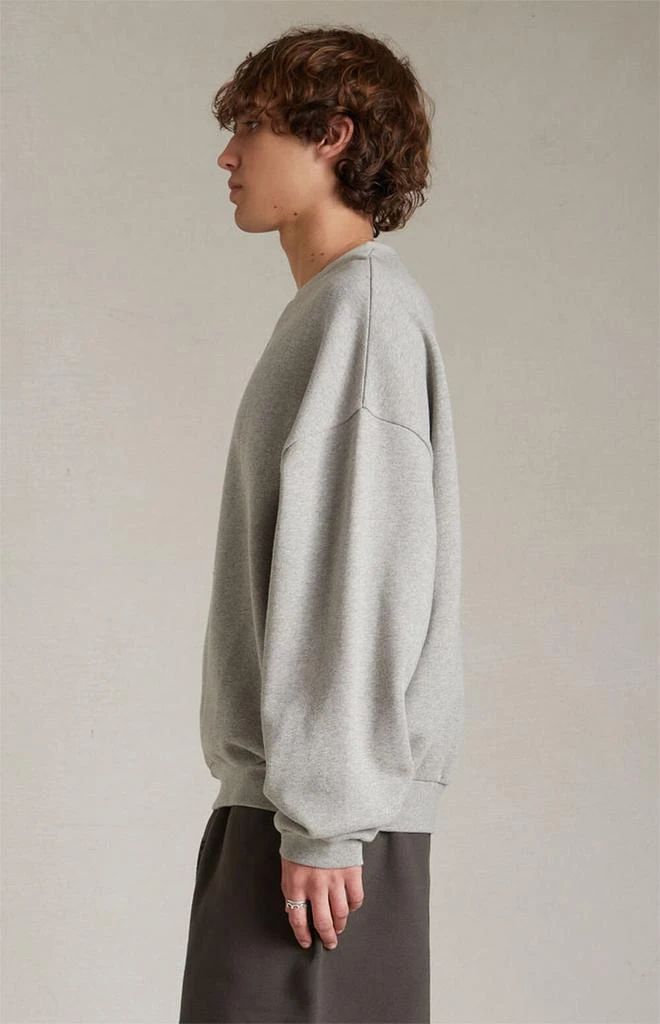 Essentials Dark Heather Oatmeal Crew Neck Sweatshirt 2