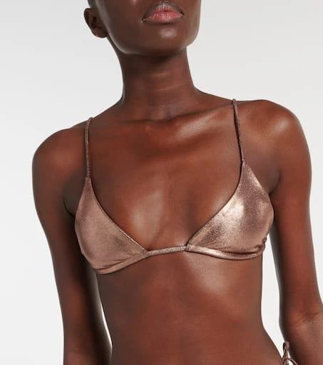 Jade Swim Via lamé bikini top 4