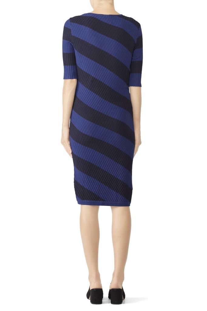 A Pea in the Pod Rib Knit Maternity Dress In Blue