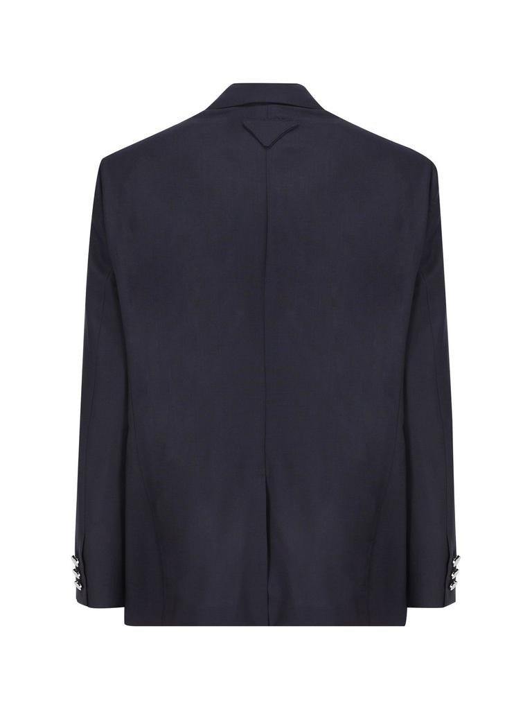 Prada Prada Single Breasted Long-Sleeved Blazer - Suits