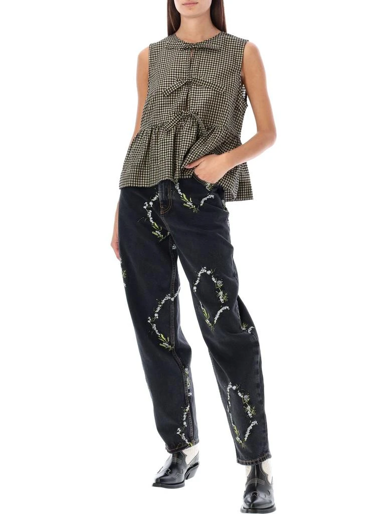 Ganni Ganni Floral Embroidered Tapered Jeans 4