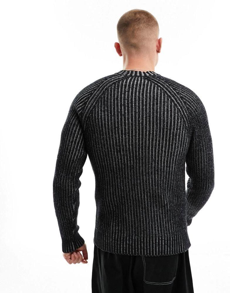 Reclaimed Vintage Reclaimed Vintage plated knitted jumper in grey 4