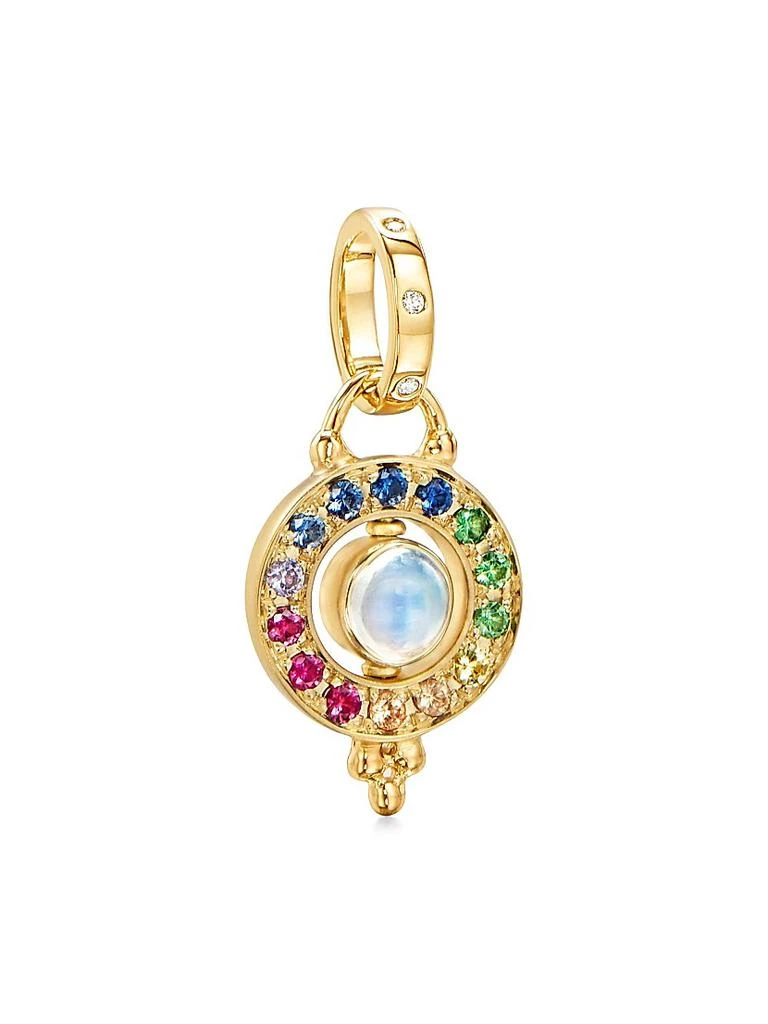 Temple St. Clair Celestial 18K Yellow Gold & Rainbow Multi-Stone Mini Orbit Pendant 1
