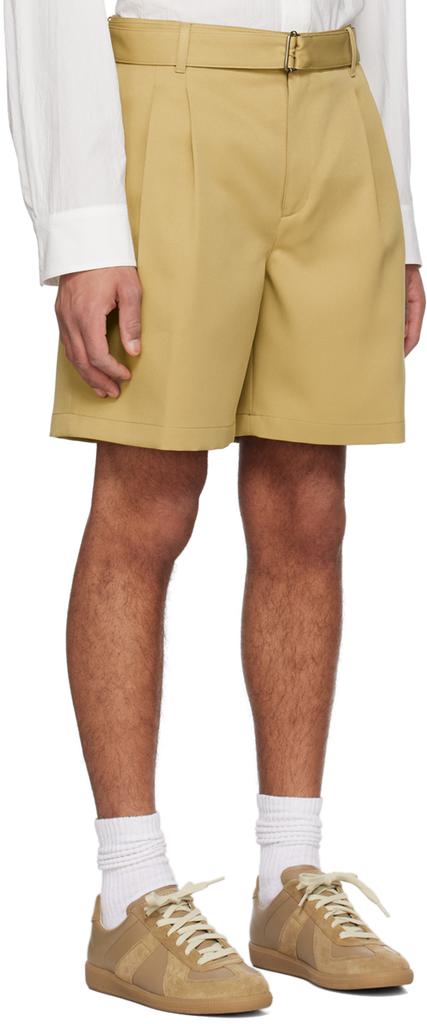 Solid Homme Beige Pleated Shorts