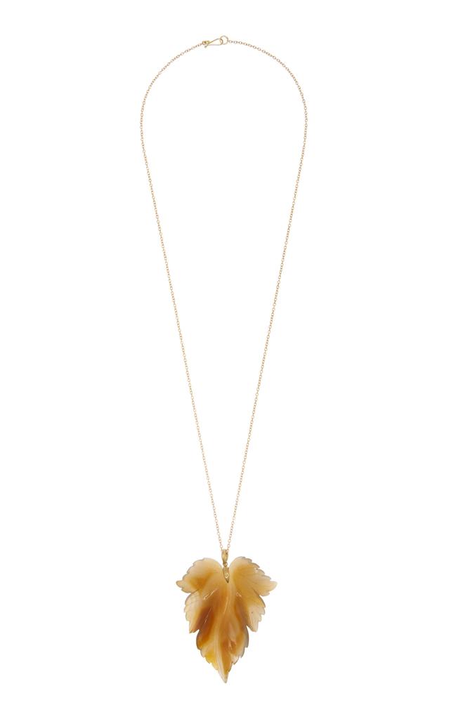 Annette Ferdinandsen Annette Ferdinandsen - Fancy Leaf 14K Gold Agate Necklace - Brown - OS - Moda Operandi - Gifts For Her