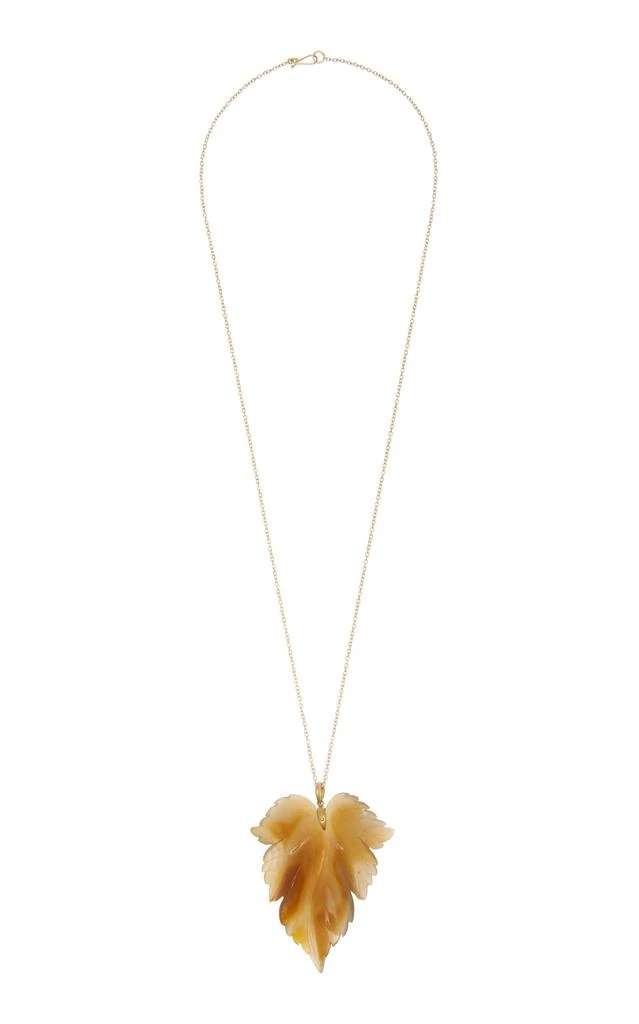 Annette Ferdinandsen Annette Ferdinandsen - Fancy Leaf 14K Gold Agate Necklace - Brown - OS - Moda Operandi - Gifts For Her 1
