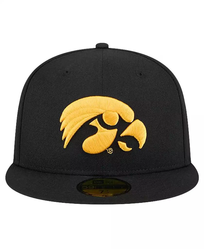 New Era Men's Black Iowa Hawkeyes Throwback 59fifty Fitted Hat 3