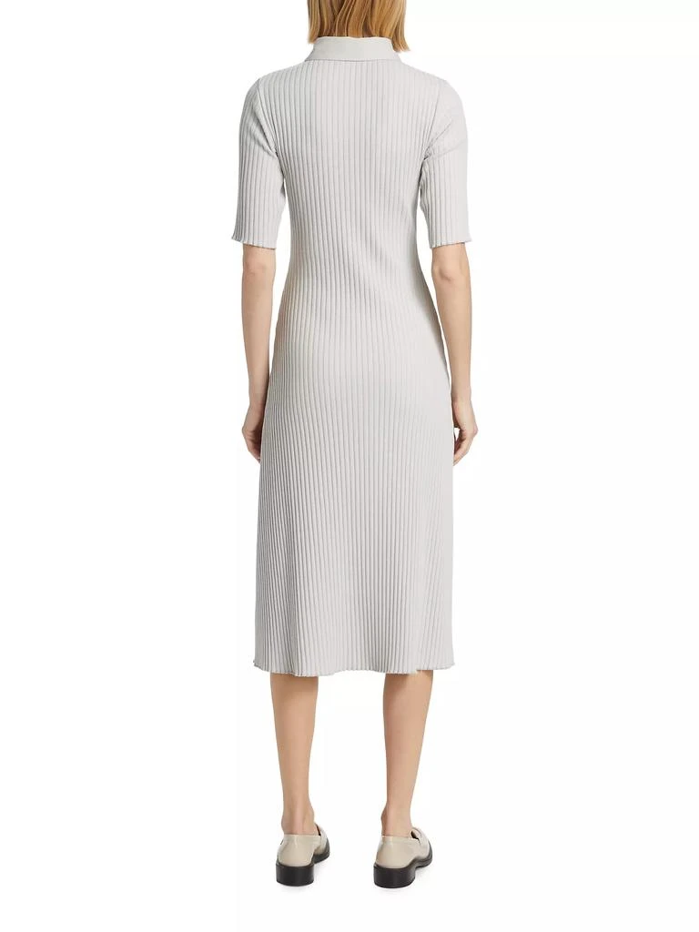 Vince Rib-Knit Polo Midi-Dress 5