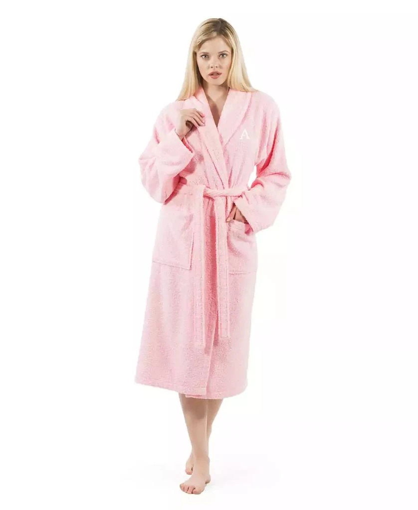 Linum Home Textiles 100% Turkish Cotton Personalized Terry Bath Robe - Pink 3