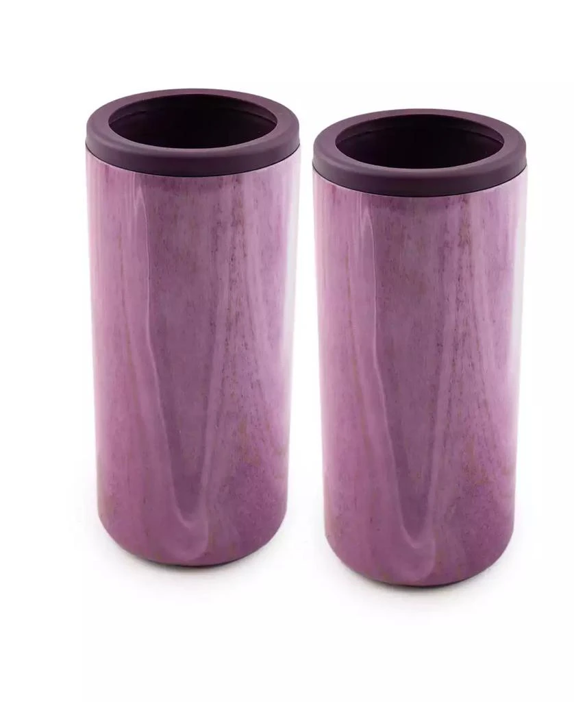 Cambridge Insulated Garnet Pink Geode Slim Can Coolers, 2 Pack 7