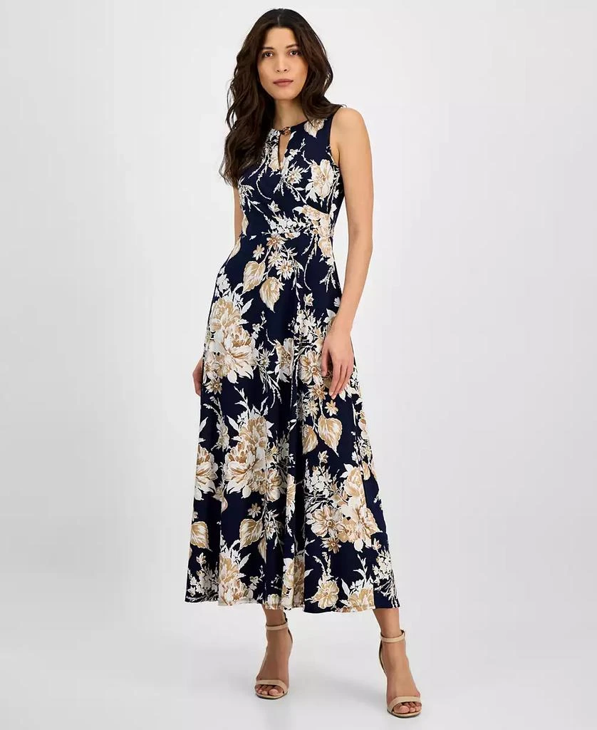 Sandra Darren Women's Floral-Print Keyhole Maxi Dress 1