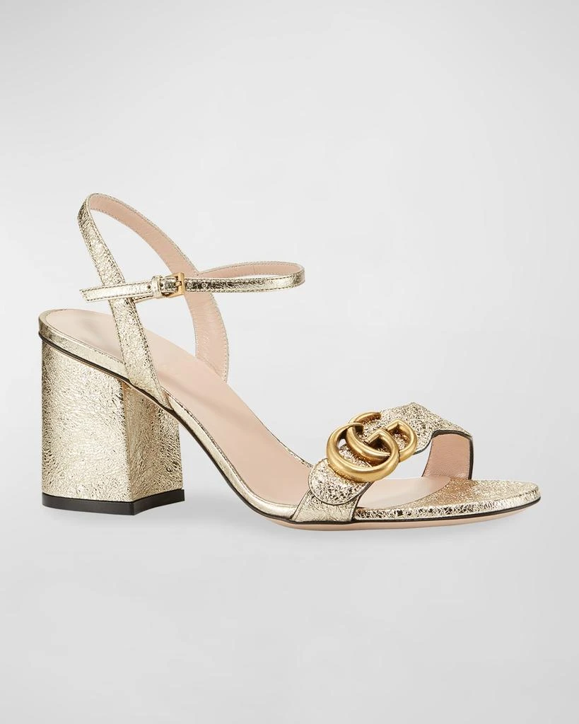 Gucci Marmont Metallic High-Heel Sandals 2