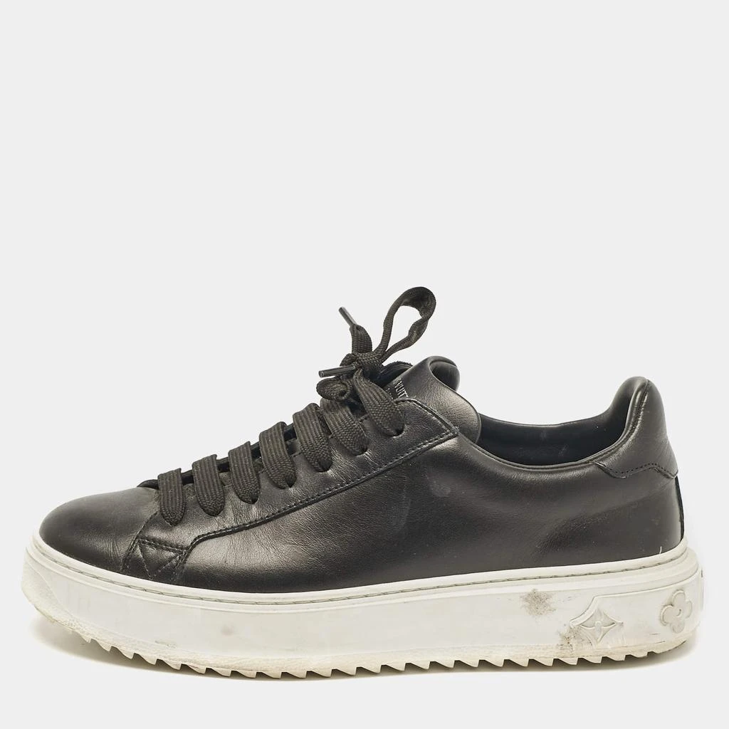 Louis Vuitton Louis Vuitton Black Leather Timeout Low Top Sneakers Size 37.5 1