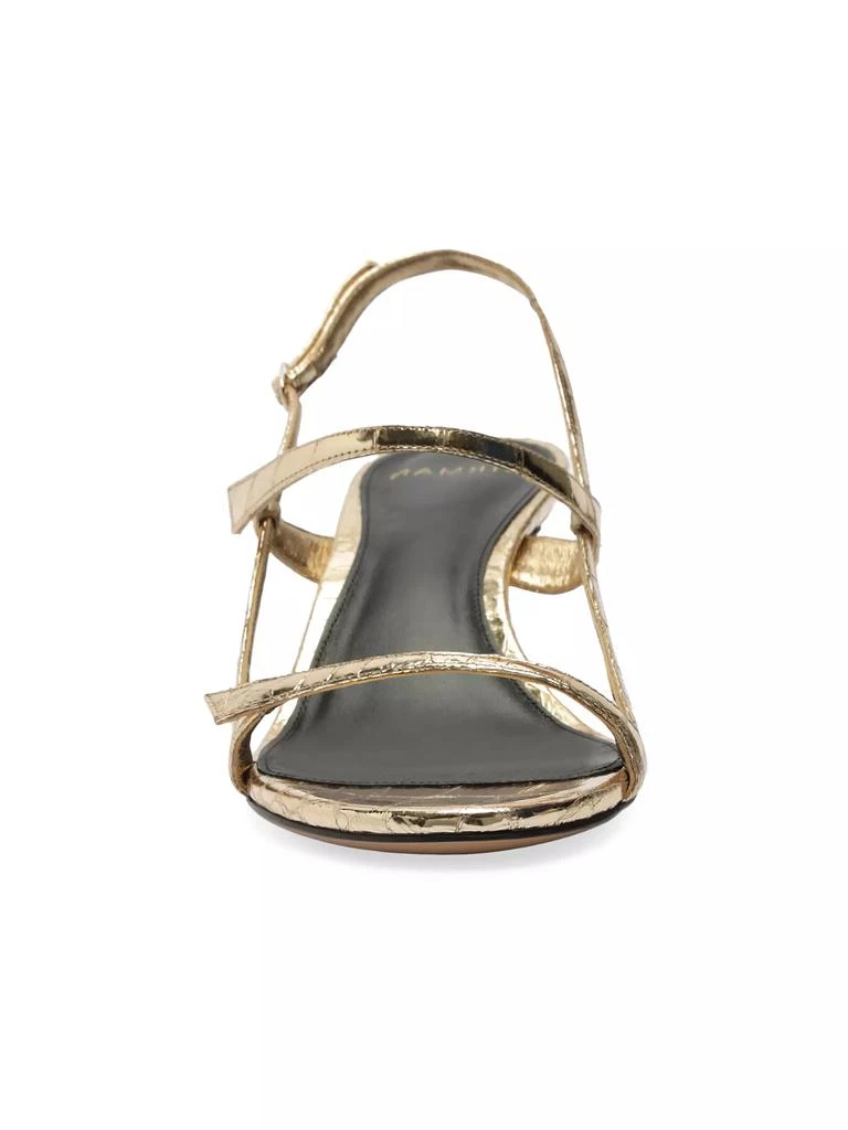Alexandre Birman Tita Cage 60MM Metallic Crocodile-Embossed Leather Sandals 8