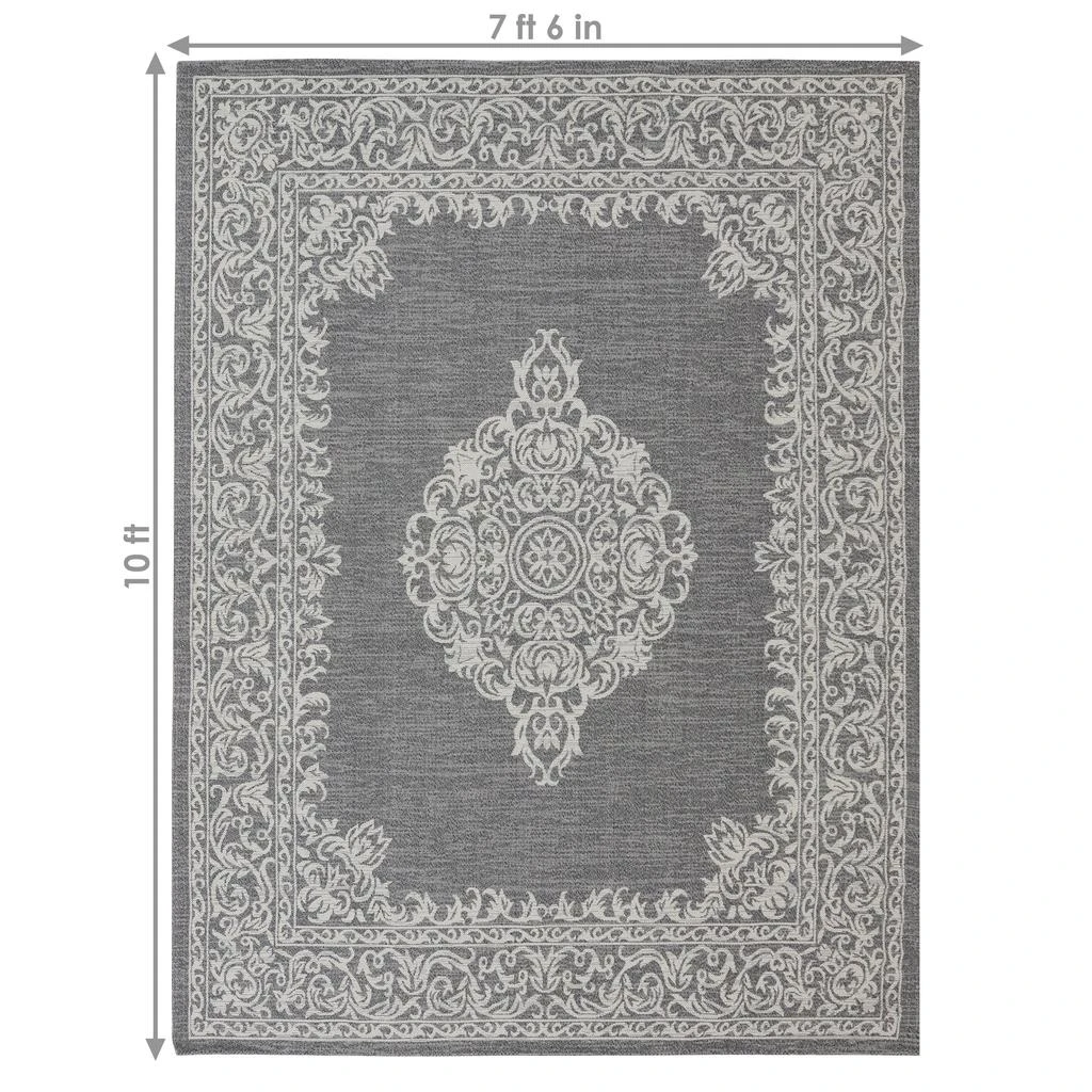 Sunnydaze Parisian Paradize Indoor Area Rug in Ash - 8 Ft. x 10 Ft. 3